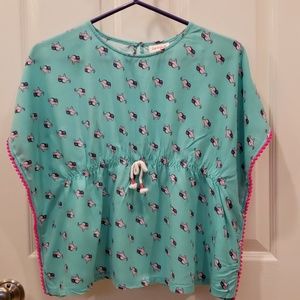Turquoise Cat & Jack elephant top size 7/8